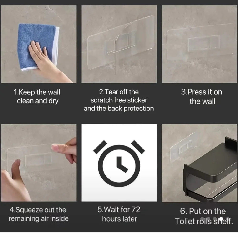 Black Wall Mount Toilet Paper Holder